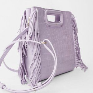 NWT Maje // M Bag in Croc-embossed Leather